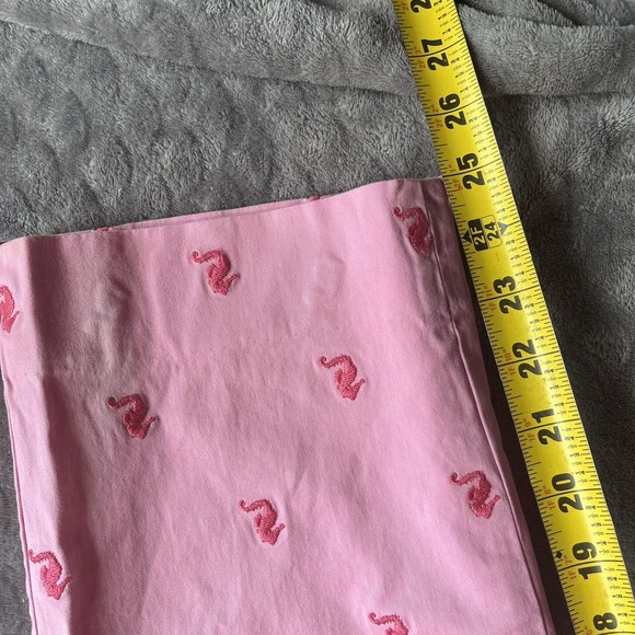 Talbots Signature Pink With Seahorse Embroidered Cropped Pants Sz 10 - Picture 5 of 10